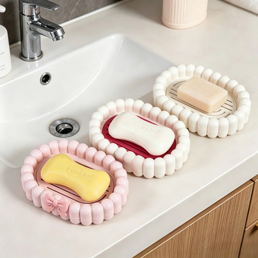 Double Layer Soap Box Large Drainage Soap Holder Household Bathroom Dish Anti-slip Soap Storage Rack for Laundry Room Peaceful Pleasures Health and Wellness