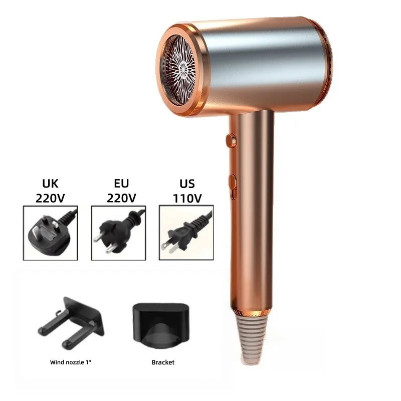 New Low Radiation Hair Dryer With UK/US/EU Plug, 29 Second Quick Drying, Ultra Quiet Blue Light Negative Free Hammer Hair Dryer Peaceful Pleasures Health and Wellness