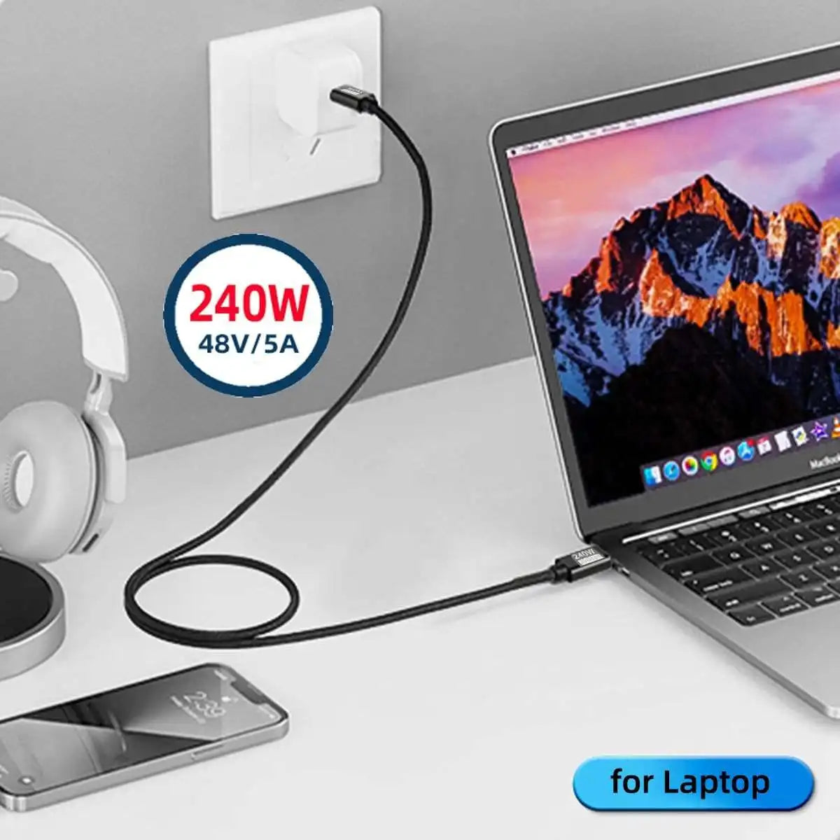 USB 3.2 20Gbps 240W Type-C Cable | 4K 60Hz | Steam Deck