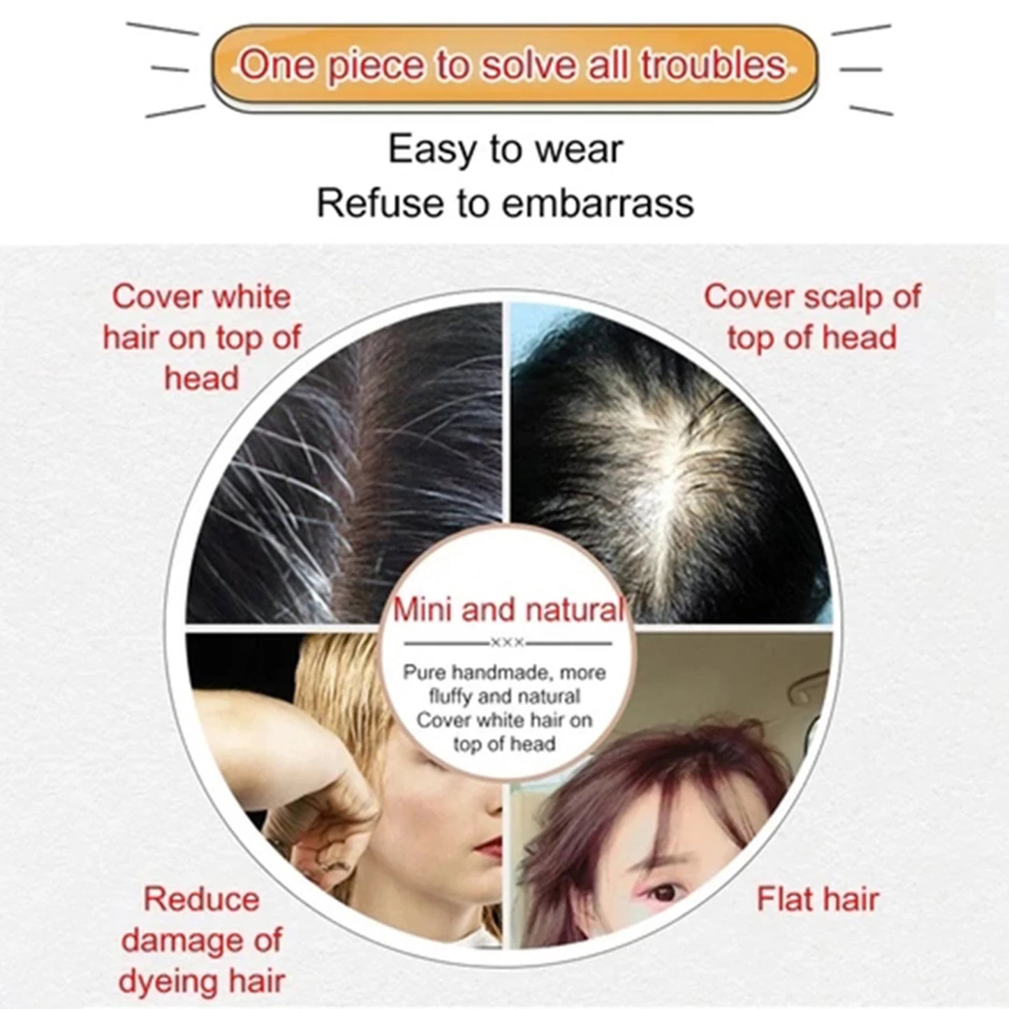 Women Hair Extension Wig Artifact Hair Mono Topper Pieces for Everyday Daily Wearing Peaceful Pleasures Health and Wellness