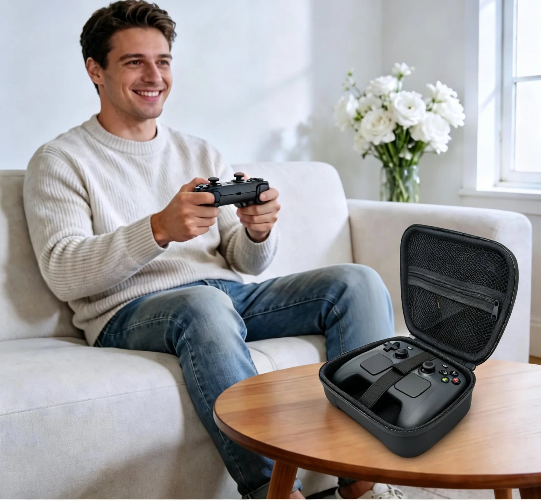 PU Storage Bag For Steam Controller 2 Dust-Proof Storage Pouch Shock-Resistant And Drop-Proof Features A Mesh Pocket Peaceful Pleasures Health and Wellness