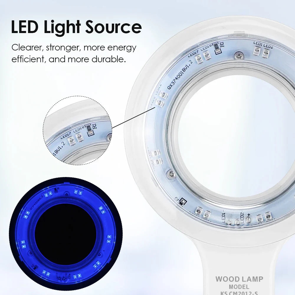 Wood's Lamp UV Skin Analyzer – 3x Magnifying Beauty Tool