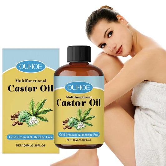 Organic Castor Oil for Hair, Lashes, Eyebrows & Skin – 100ml