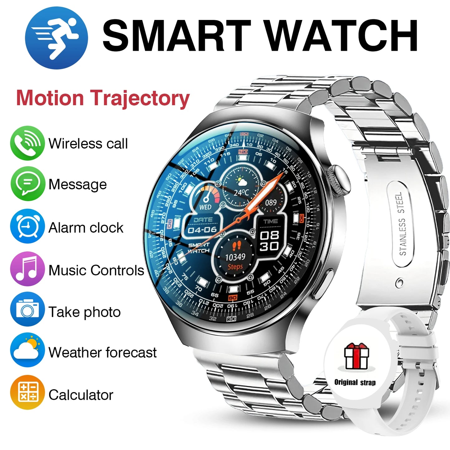 LOMAXFR Smart Watch with Replacement Band & Bluetooth 5.0