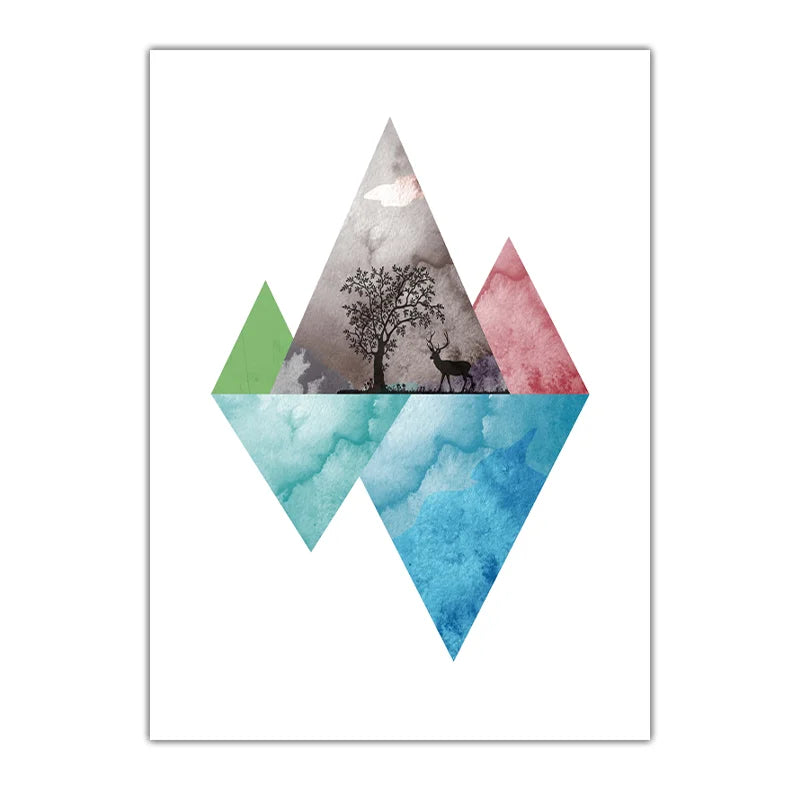 Abstract Boho Wall Art Nordic Geometric Canvas Painting Modern Minimalist Poster Print for Living Room Bedroom Wall Decor Peaceful Pleasures Health and Wellness 04 40x60cm No Frame China Mainland
