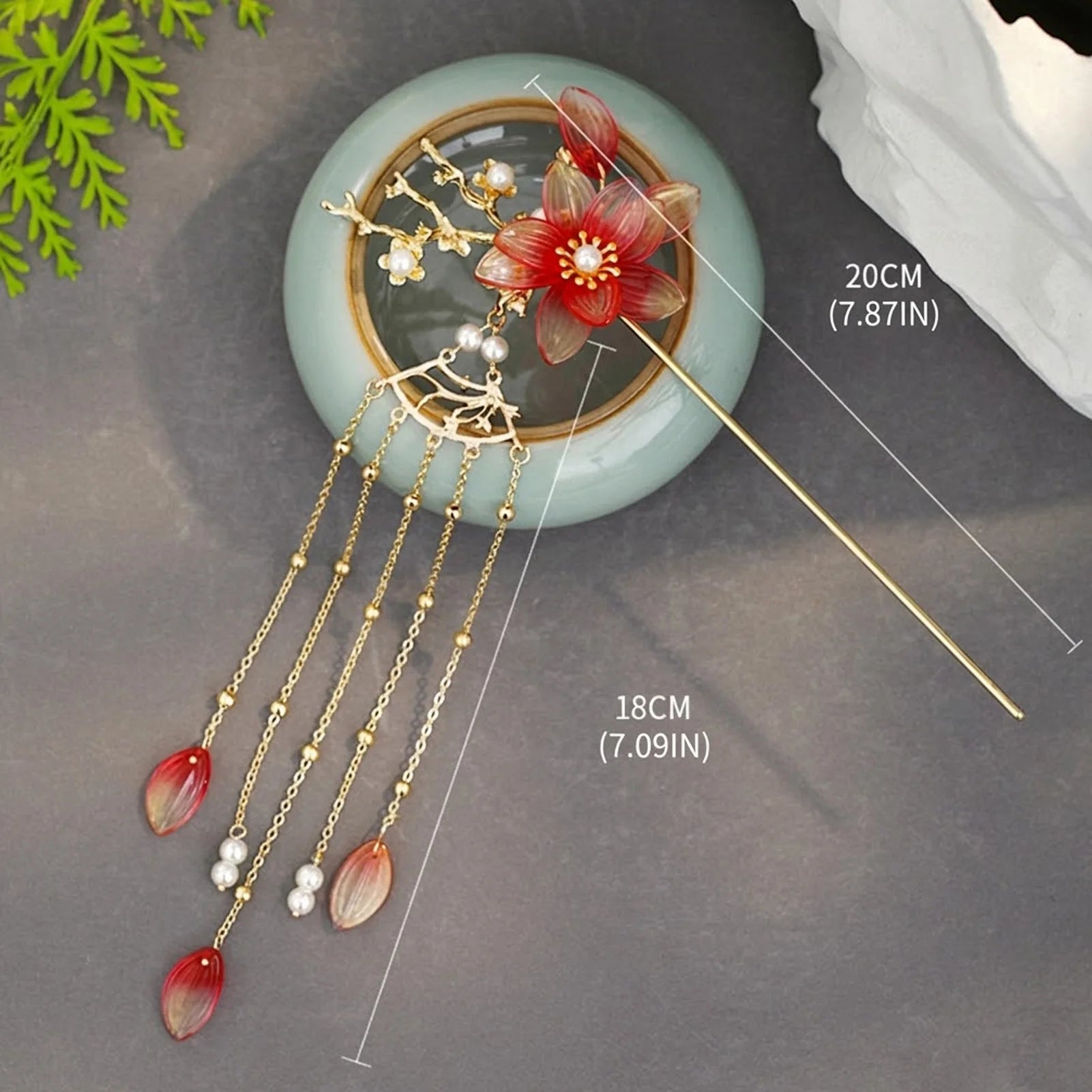 Retro Style Hairpin For Hanfu Floral Tassel Hair Accessories for Women All Match Peaceful Pleasures Health and Wellness