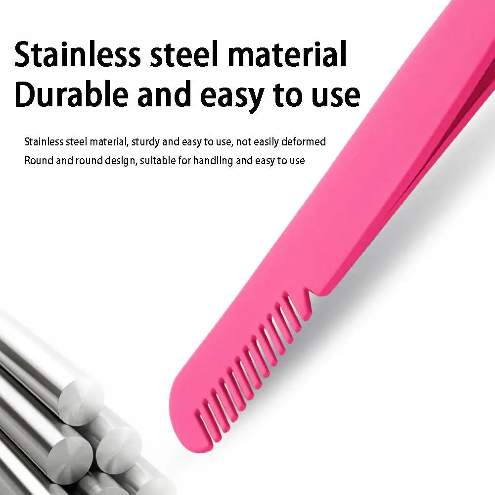 Stainless Steel Eyelash Extension Tweezers – Curved & Straight