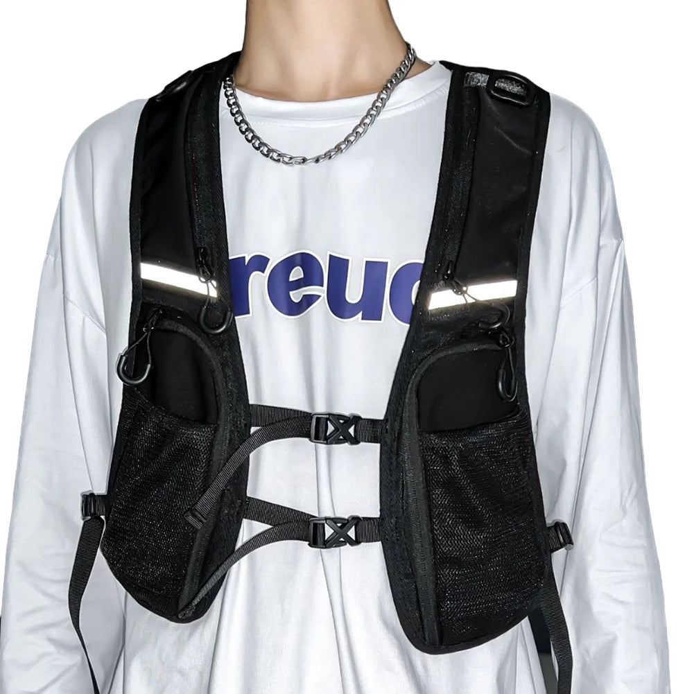 Reflective Tactical Vest with Phone Pocket & Storage Peaceful Pleasures Health and Wellness