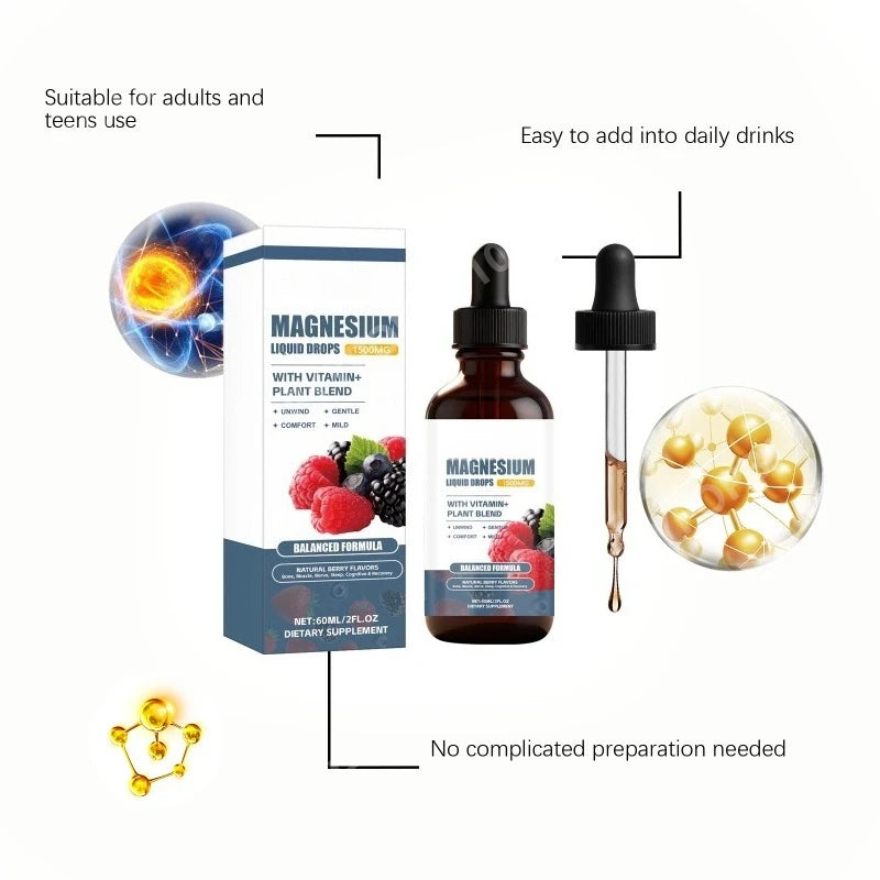 Magnesium Liquid Drops with B6, D3 & K2 | Daily Wellness Supplement