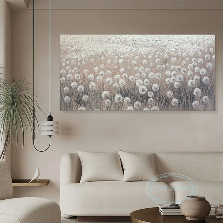 Living Room Sofa Bedroom Decoration Salon Handmade Oil Painting Abstract Edelweiss Art Canvas Wall Poster Home Mural Horizontal Peaceful Pleasures Health and Wellness