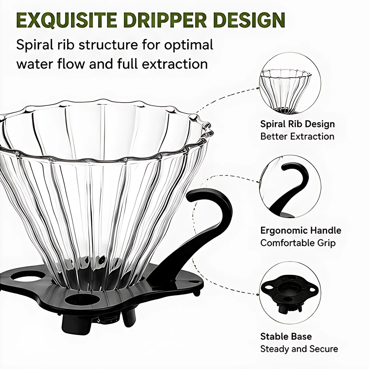 Pour Over Coffee Maker, 20OZ /600ML Glass Carafe Coffee Server with Glass Coffee Dripper, Drip Coffee Maker Set, 1-5 Cups Peaceful Pleasures Health and Wellness