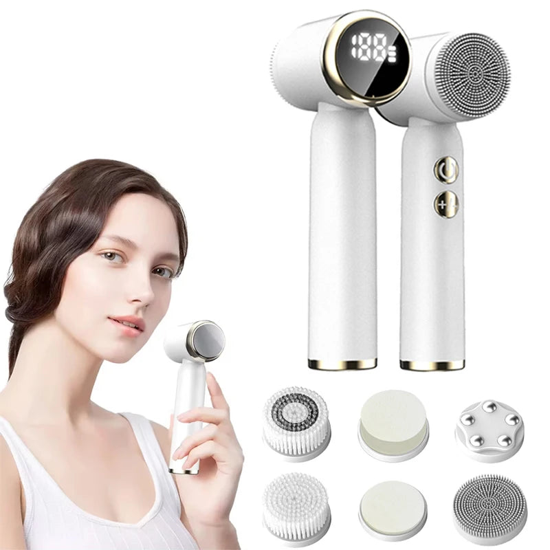 Share Private Label Facial Cleanser Massage Brush Set Facial Cleansing Face Wash Mens Machine Skin Clean Beauty Device Peaceful Pleasures Health and Wellness