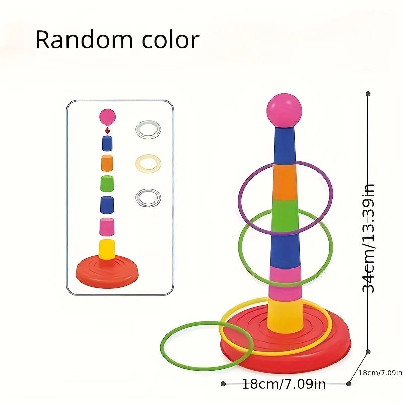 Outdoor Ring Toss Game – Colorful Hoop Set for Kids & Parties