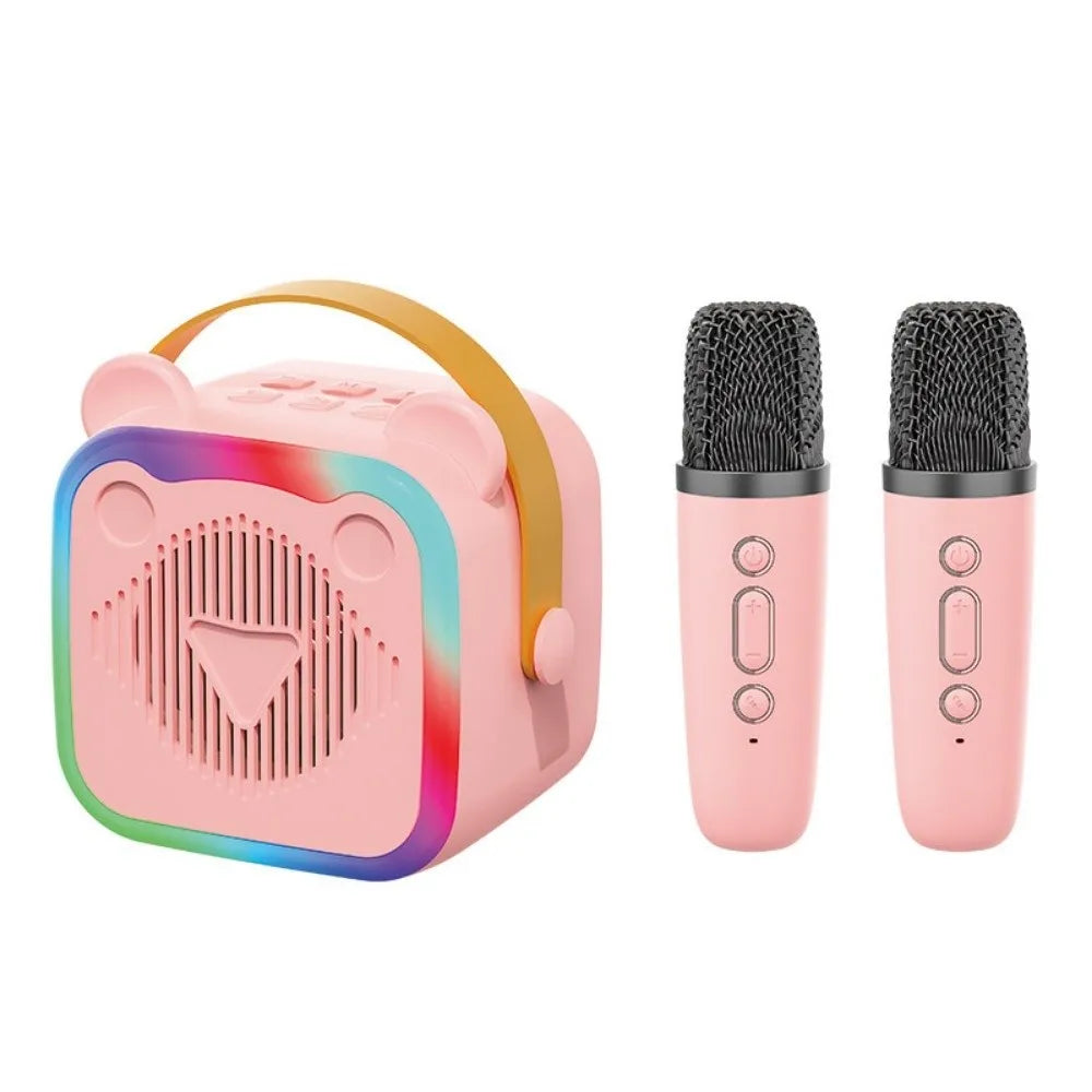 Portable Mini Karaoke Machine 3.5mm Earphone HIFI Surround Mini Bluetooth Audio USB Charging Bluetooth 5.3 Peaceful Pleasures Health and Wellness Pink