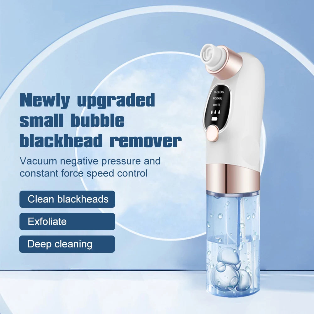 Small Bubble Blackhead Remover Pore Vacuum Face Cleaner Black Head Extractor Skincare Pimple Removal With 6 Suction Heads Peaceful Pleasures Health and Wellness