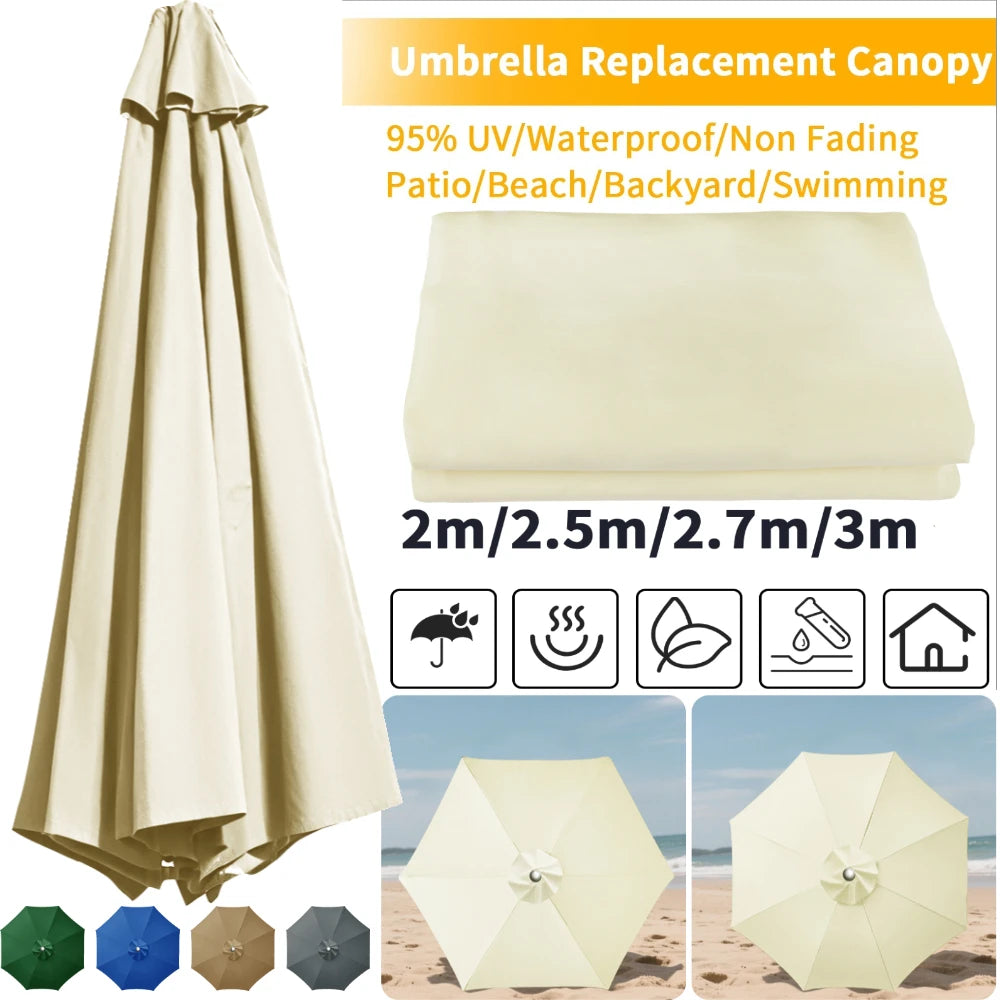 Patio Umbrella Replacement Canopy | 6 & 8 Rib, 2m–3m Sizes