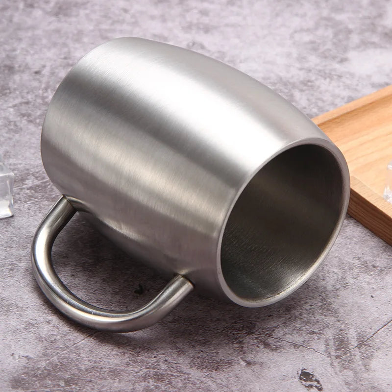 Double-Wall Stainless Steel Insulated Mug with Lid – 420ml Coffee, Tea & Beer Tumbler