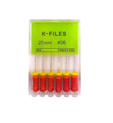 Dental K-Files 6pcs | Stainless Steel Root Canal Hand Files