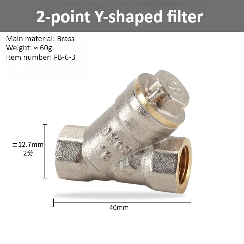 Brass Y-Strainer Filter BSP Thread DN8–DN50 | Water Filter Valve
