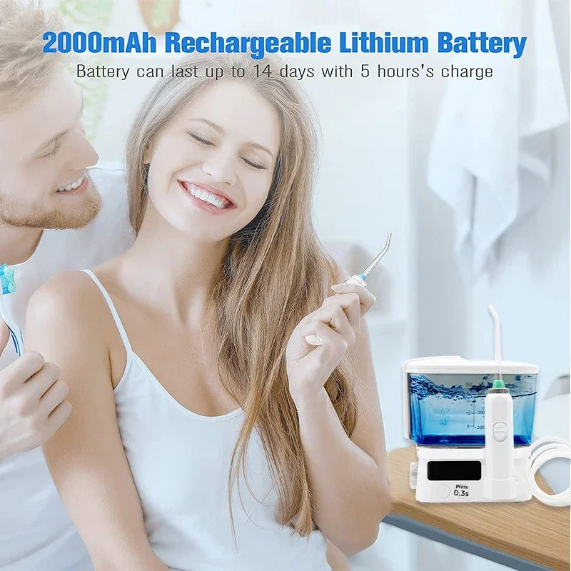 Water Flosser Oral Irrigator | 4 Nozzles, 10 Pressure Levels