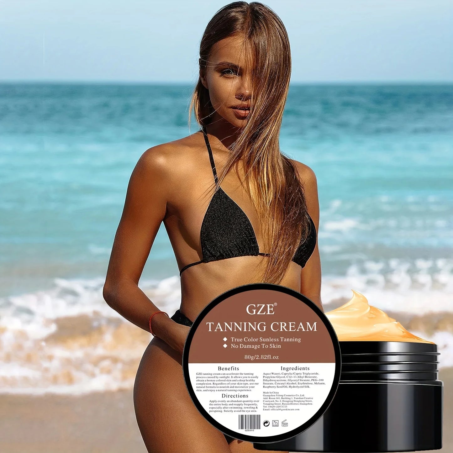 GZE Sunless Self Tanning Cream – Natural Glow Bronzer 80g Self Tanning Cream Peaceful Pleasures Health and Wellness