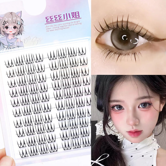 10 Rows For Girl Groups Korean Style U-shape Volume False Eyelashes Natural Thin Wispy Eyelash Extension For Women Enlarge Eyes Peaceful Pleasures Health and Wellness