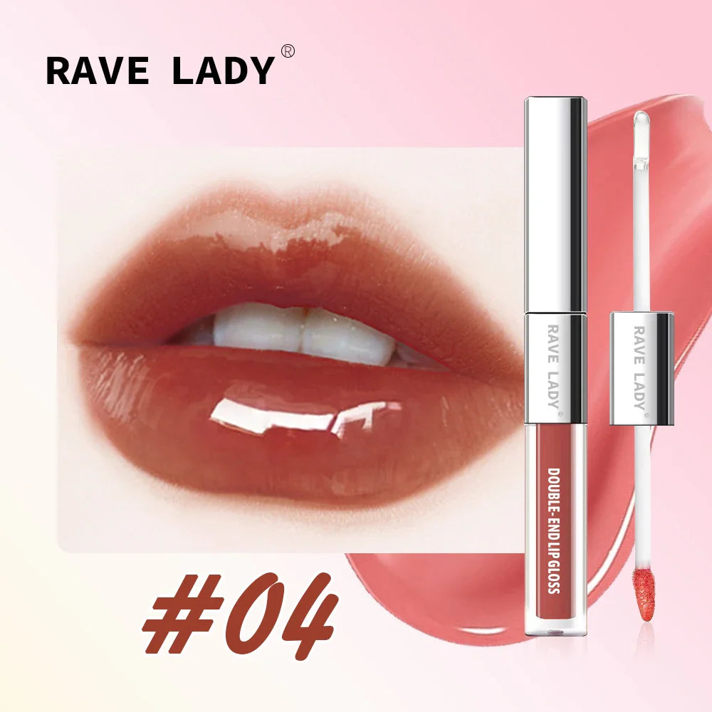 RAVE LADY 2-in-1 Double-End Lip Gloss & Shimmer Lipstick
