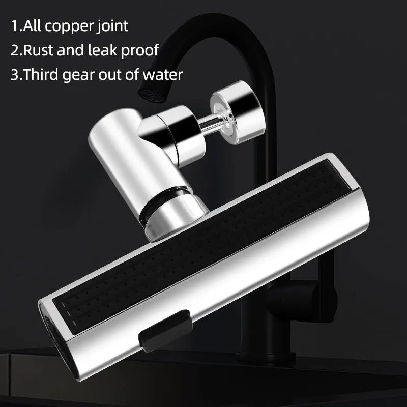 360° Rotating Splash-Proof Faucet Aerator Extender – 3-Mode