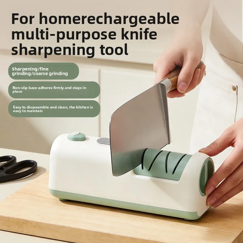 Portable Rechargeable Electric Knife Sharpener – Auto Multi-Stage