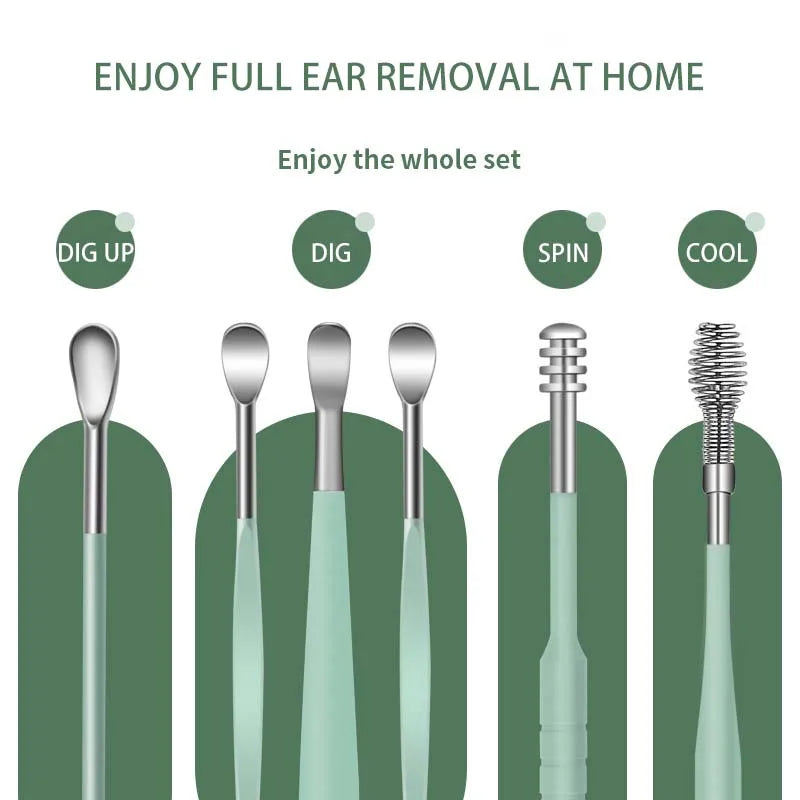 6-Piece Stainless Steel Ear Wax Removal Kit – Baby & Adult
