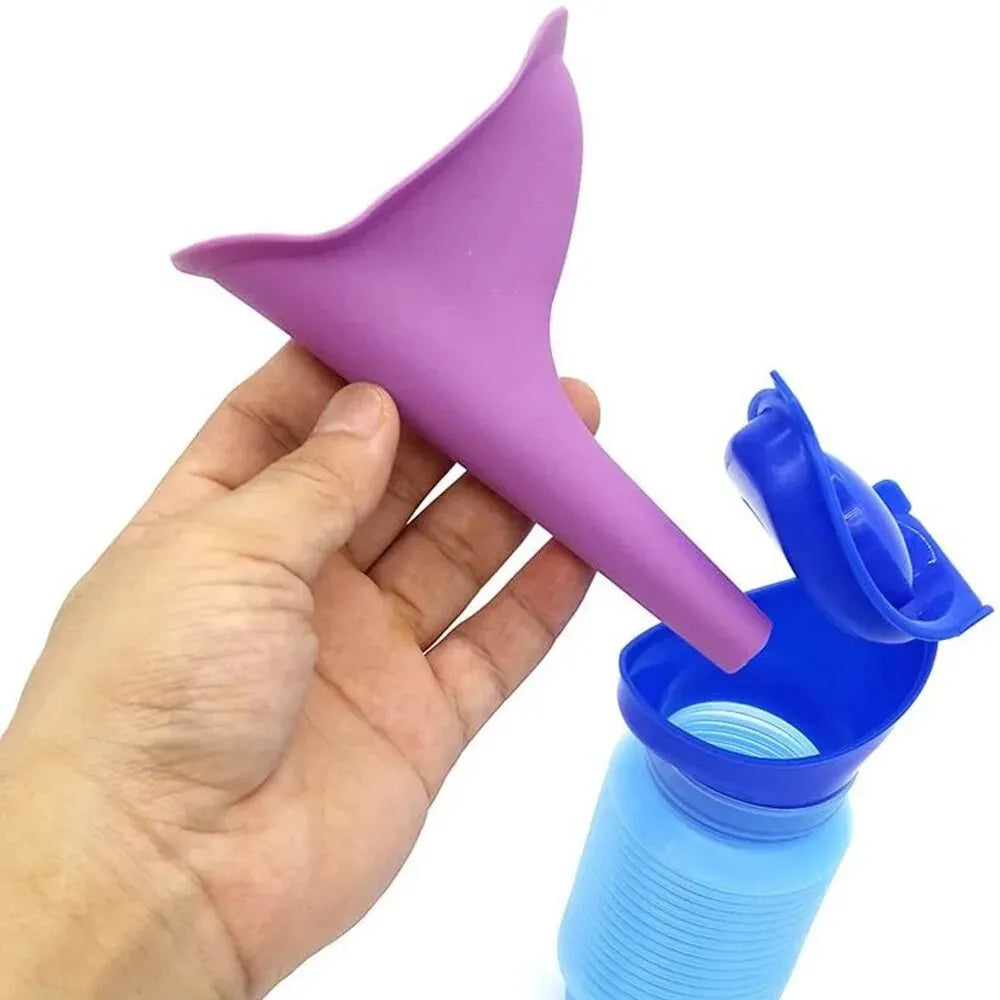 1set Urinal Car Urinal Bucket Outdoor Standing Urine Emergency Travel Portable Reusable Shrinkable Camping Toilet Urine Leak Peaceful Pleasures Health and Wellness