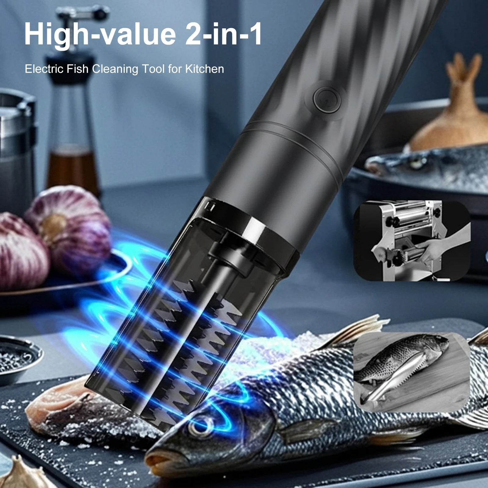 Electric Coconut Grater and Fish Scale Scraper 2 in 1 USB Rechargeable Meat Grinder Scraper Kitchen Tool for Seafood Prep Peaceful Pleasures Health and Wellness
