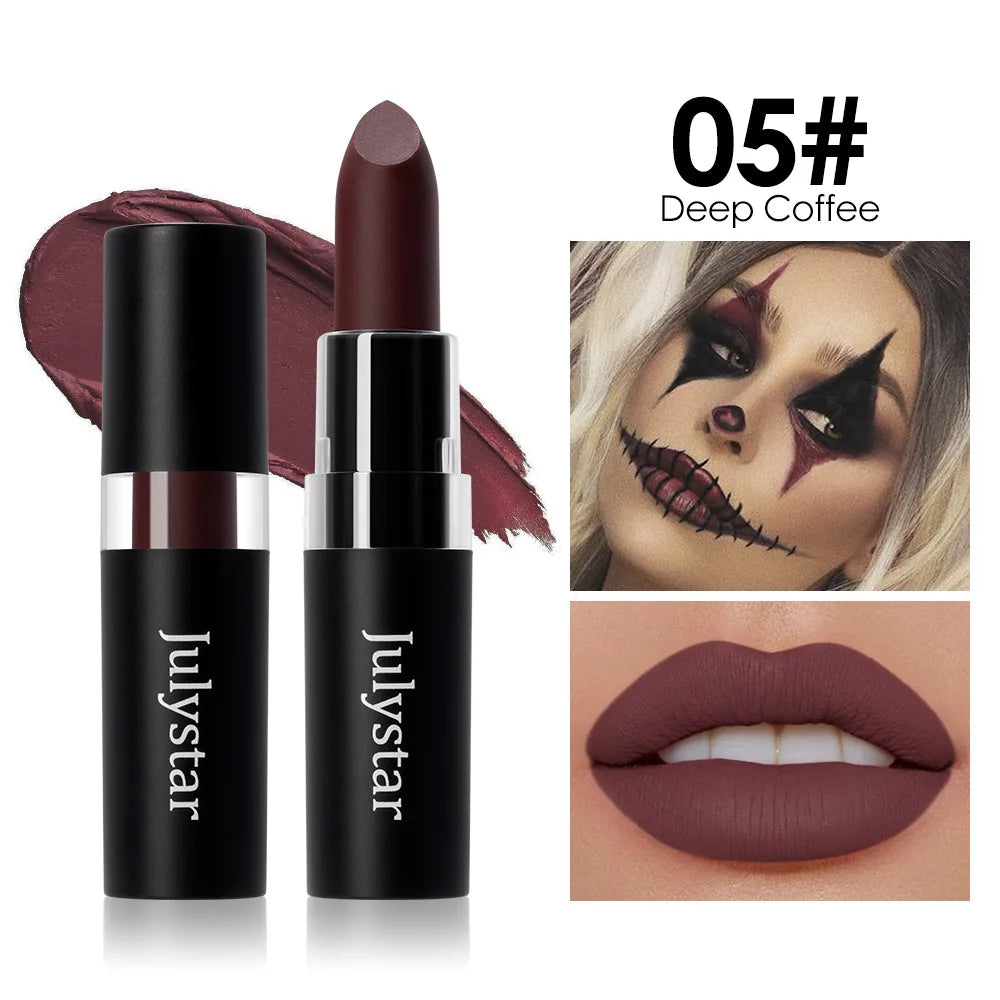 12-Color Waterproof Matte Lipstick – Bold Halloween Lip Color