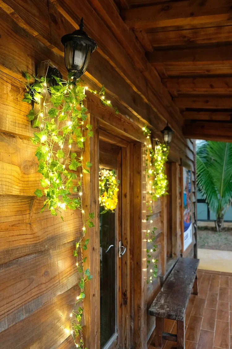 Artificial Ivy Vine Garland with LED String Lights | Home & Wedding