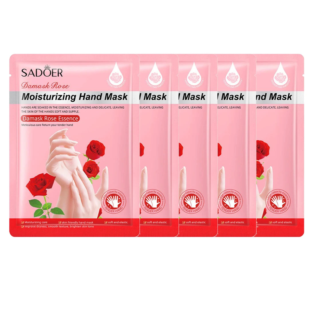 Hydrating Hand Mask Gloves – Rose & Milk, 1 or 5-Pack Peaceful Pleasures Health and Wellness Rose-5PCS