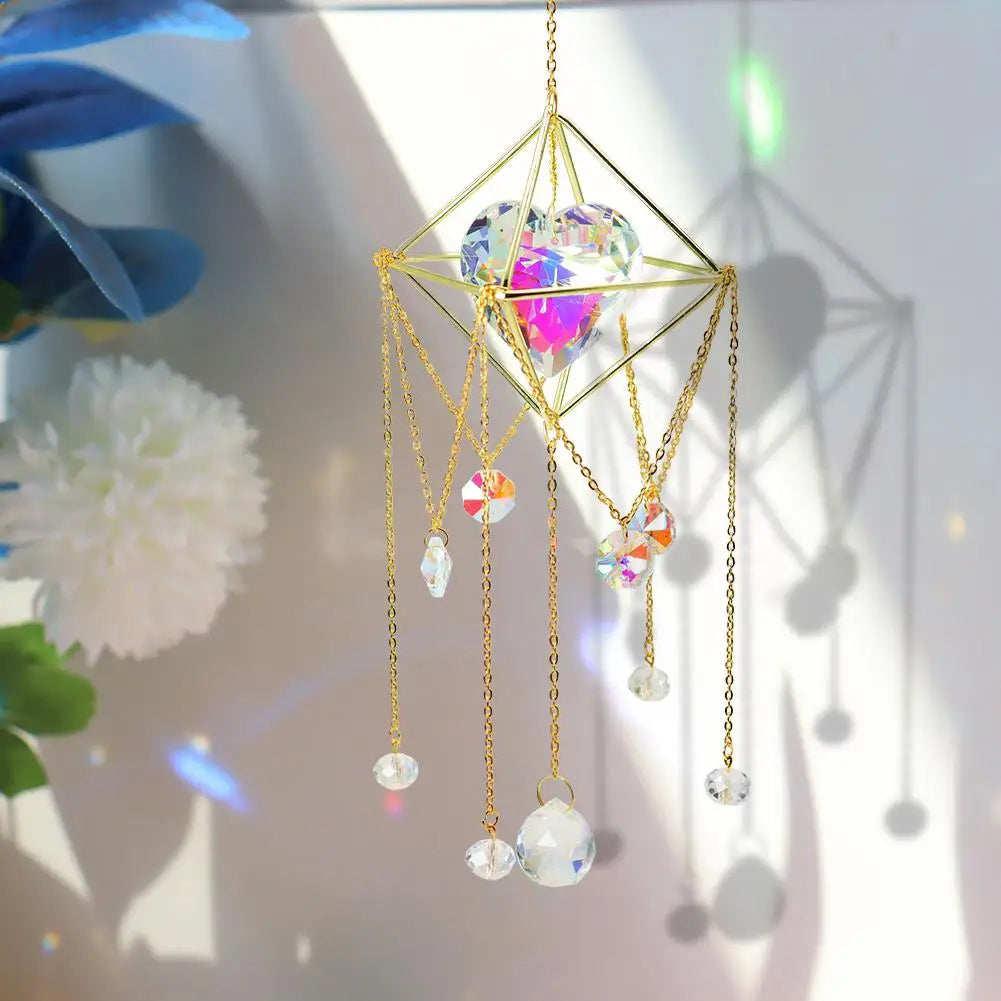 Crystal Wind Chime – Star Moon Rainbow Prism Dream Catcher Decor Peaceful Pleasures Health and Wellness Australia