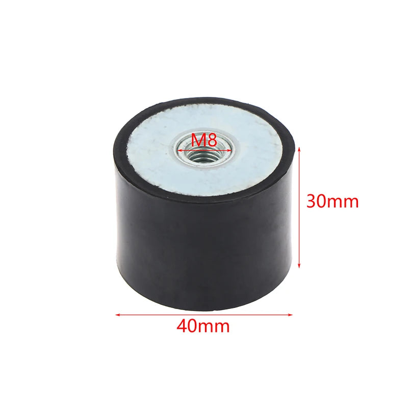 Anti Vibration Pad Damper-Metal Silentblock Type DD Rubber Mount Flat Base Block M4 M5 M6 M8 Female Thread Rubber Shock Absorber Peaceful Pleasures Health and Wellness 40x30mm M8