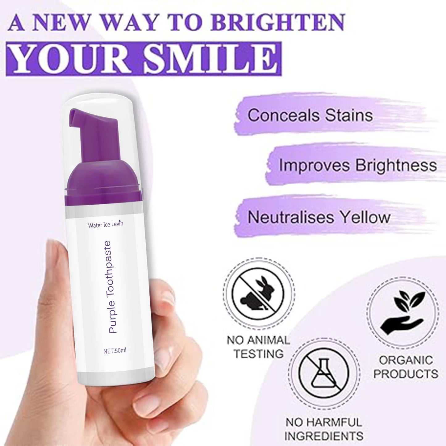 Purple Mousse Toothpaste 50ml – Whitening & Fresh Breath