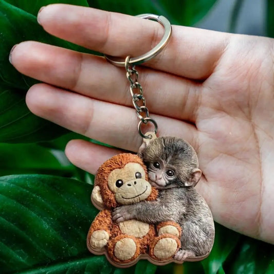 Lightweight Exquisite Funny Keychain Backpack Accessories Acrylic Monkey Doll Design Bag Pendant Translucent Cute Hanging Key Peaceful Pleasures Health and Wellness
