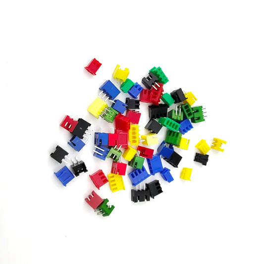 20pcs/Lot XH2.54-2P/3P/4P Rubber Shell / Straight Needle / Curved Needle Color Red Black Yellow Green Blue XH 2.54mm Plug Socket Peaceful Pleasures Health and Wellness