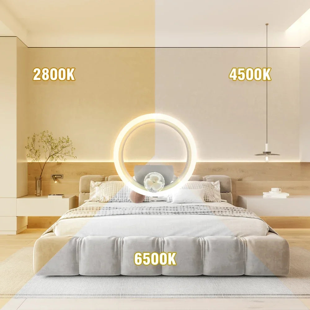 Modern LED Ring Wall Lamp | Minimalist Bedroom & Living Room
