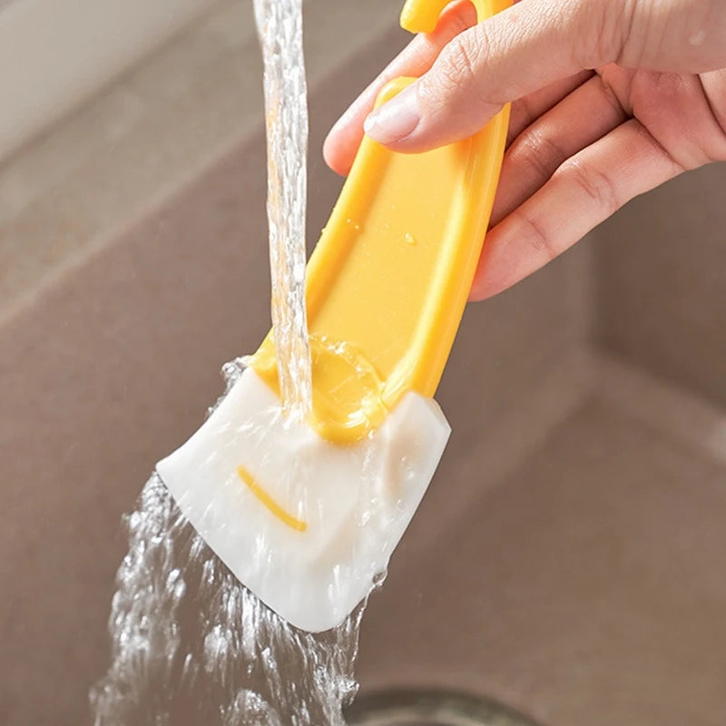 1/2/3Pcs Kitchen Scraper Oil Stain Cleaning Silicone Spatula Cake Baking Pastry Gadgets Dirty Pan Pot Dishes Cleaner Tools Peaceful Pleasures Health and Wellness