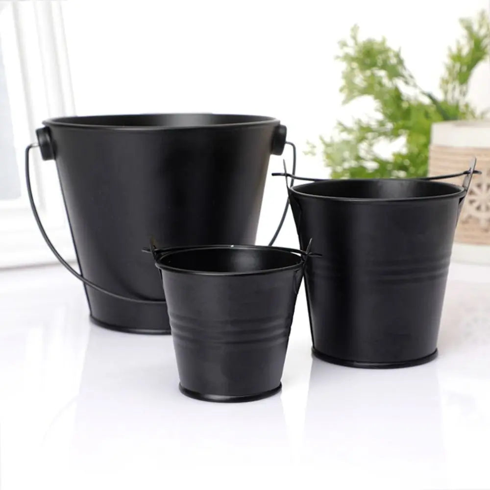 Vintage Tinplate Hook Flower Pot | Mini Pastoral Garden Planter
