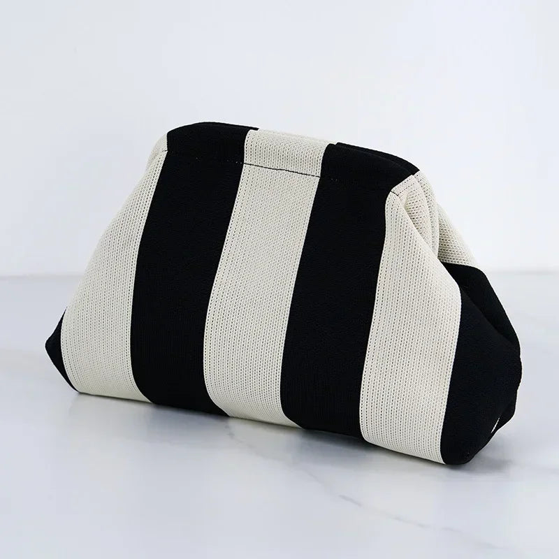 Women's Woven Crochet Beach Clutch Purse | Colorblock Hobo Bag