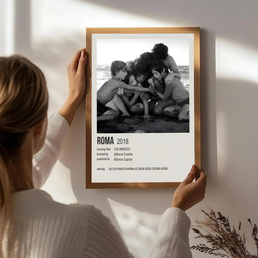 Roma Movie Poster – HD Self-Adhesive Waterproof Wall Art Movie Wall Poster Peaceful Pleasures Health and Wellness White2 50X70cmNoframe