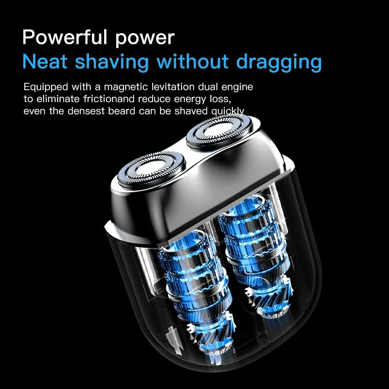 Men's Mini Dual Floating Head Electric Rotary Shaver – 2 Speed