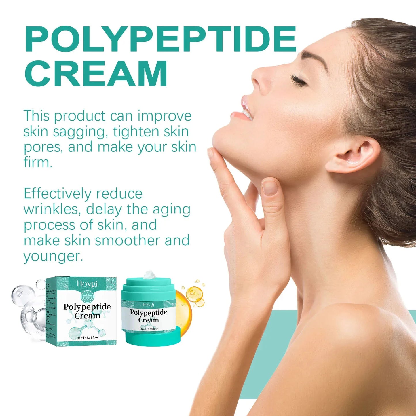 Polypeptide Face Cream Firming Protein Hydrating Lighten Dark Spot Melanin Fade Fine Line Facial Rejuvenation Moisturizing Cream Peaceful Pleasures Health and Wellness