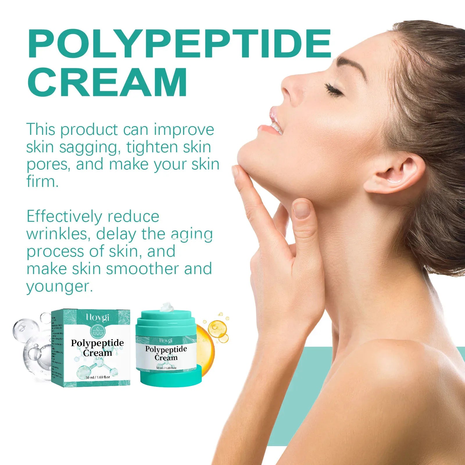 Polypeptide Face Cream Firming Protein Hydrating Lighten Dark Spot Melanin Fade Fine Line Facial Rejuvenation Moisturizing Cream Peaceful Pleasures Health and Wellness