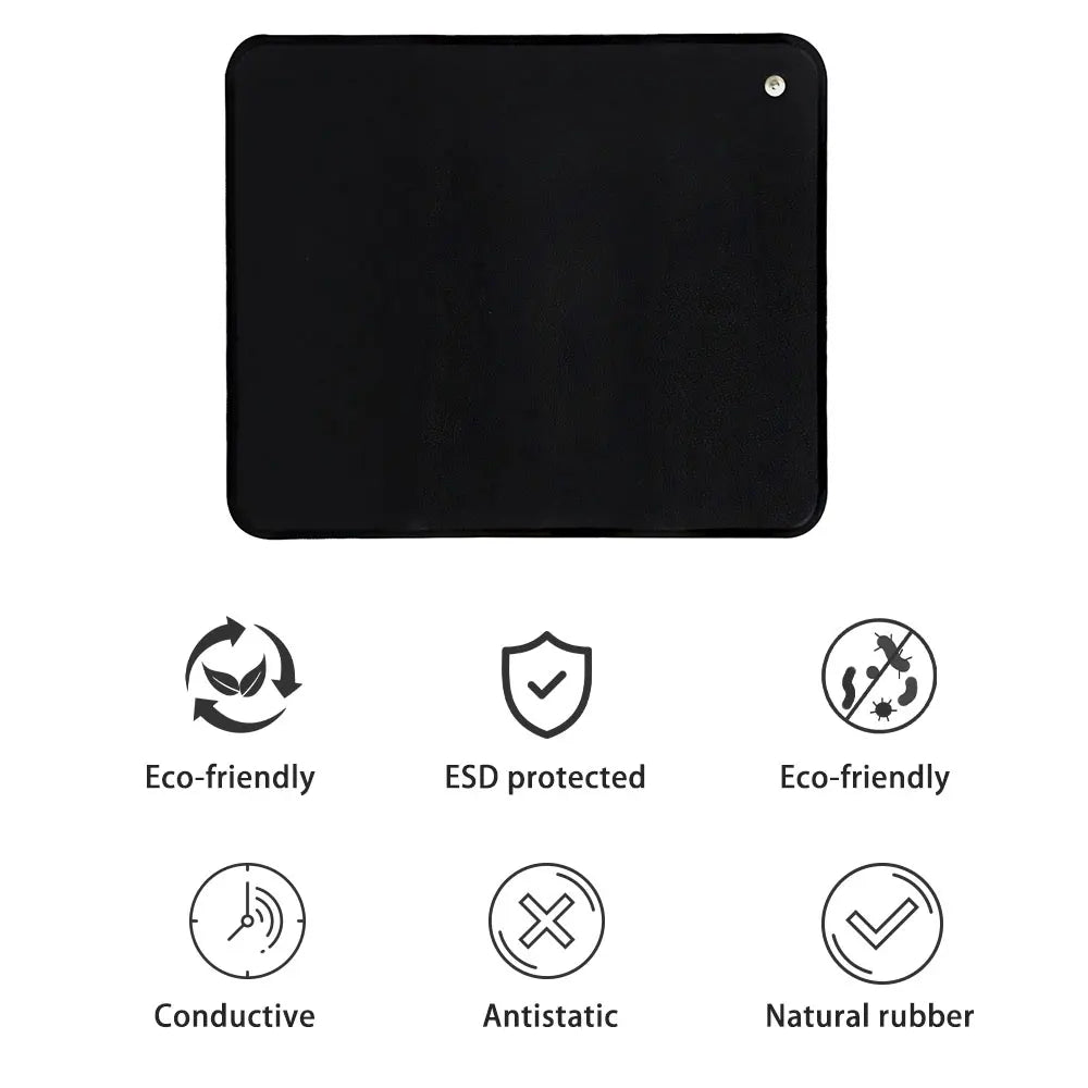 Earthing Grounding Mouse Pad Mat | Vegan Leather + 15ft Cord