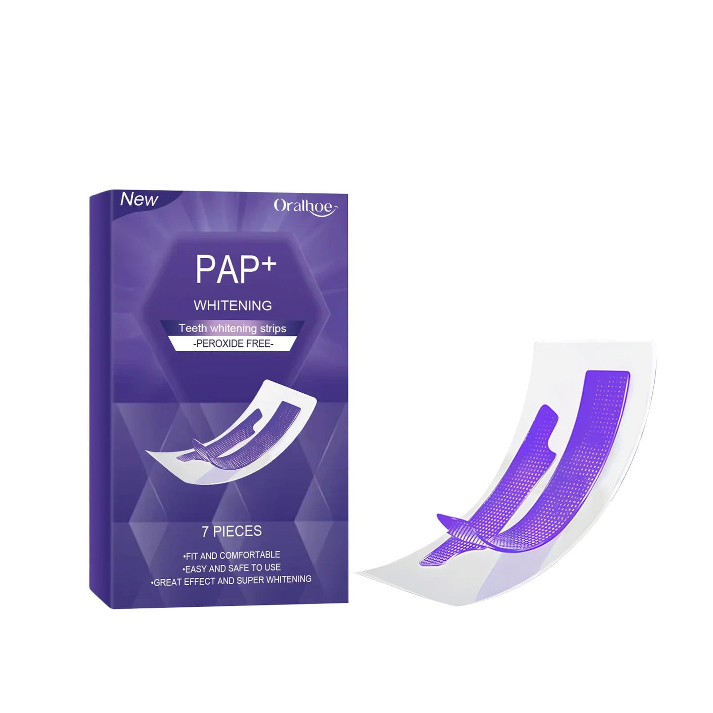 Purple Teeth Brightening Strips | Stain Removal Oral Care 7pcs